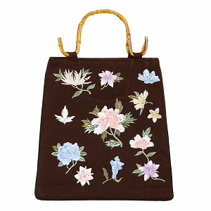 Tasche Leinen, Bambushenkel, Handtaschen, Asiatisch, 6601